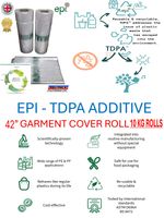 ECO BIO DEGRADABLE POLYTHENE GARMENT COVERS ROLL 42" DROP 10KG approx 348 bags
