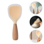 Safe Silicone Rice Paddle with Wood Handle Compact Reusable Kitchen Spoon