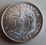 COLOMBIA 1940 Silver 10 Cent, Uncirculated