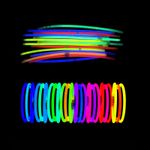 100 Glow Sticks Bracelets Neon Glowing Lightstick Wrist Bands Party Favours 20cm