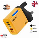 240W Quick Charger UK Plug Fast Wall Charger Power Adapter 5 Port USBC PD Type C