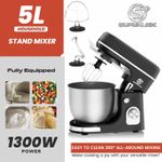 SUPERLEX 3-in-1 Stand Mixer 5L 1300W 8-Speed Kitchen Mixer with 3 Attachments SS