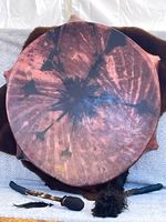 Goat Skin handcrafted 50cm wide shamanic drum comes with 2 drum sticks 