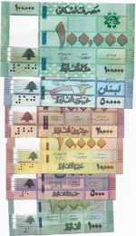 Lebanon - set of 100000, 50000, 20000, 10000, 5000, 1000 Livres - UNC