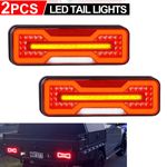 2x LED Rear Brake Tail Light Dynamic Indicator Truck Trailer 4 Functions 12V 24V
