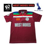 West Indies 1992 Cricket World Cup Polo Shirt Retro Vintage ODI Jersey UK SELLER