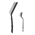 2 PACK Stainless Steel Wire Brush with Soft Grip Handle Rust Cleaning Removal