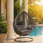 Rattan Swing Egg Chair Outdoor Garden Patio Hanging Wicker Hammock Pod Chair