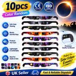 1x/5x/10x Solar Eclipse Glasses CE ISO Certified - Safe Sun Viewing UK Aug