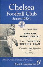 FA CHARITY SHIELD PROGRAMME 1950 England X1 v FA X1 @ Chelsea