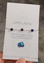 925 Sterling Silver Lapis Lazuli Bracelet-Dainty Blue gemstone Bracelet