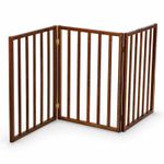 Dog Safety Folding Wooden Pet Gate Portable Indoor Barrier