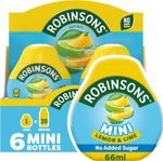 Robinsons Mini Squash'd Real Fruit Low Calorie 6 x 66ml Lemon & Lime Drink Juice