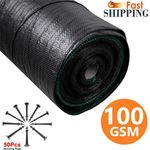 50M Long Heavy Duty Weed Control Fabric Landscape Membrane Ground Cover Woven UK