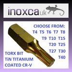 TORX SCREWDRIVER BIT GOLD TiN 25mm TX T4 T5 T6 T7 T8 T9 T15 T20 T25 T27 T30 T40