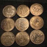 UK British Halfpenny Coins Bulk Lot of 9, Mixed Dates, Uncertified, Ungraded