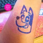 25 Bluey Glitter Tattoo Stencil REFILL pack - Blue Kids Party - Free Postage