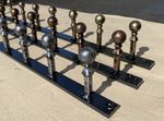 Rail head Security spike, solid metal galvanised / black coated / top railings,