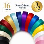 Double Sided Satin Ribbon Rolls 3mm 6mm 10mm 15mm 25mm 38mm Wedding Craft Bow