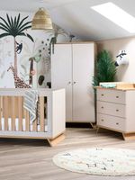 3 in 1 Cotbed, Changing Unit & Double Wardrobe Set, Nursery Furniture Set 