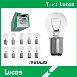 10 x Genuine LUCAS LLB380 Bulbs Brake, Stop, Tail Light LLB380T P21/5W