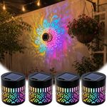 Solar Mandala Wall Light Outdoor Garden Fence Projector Lamp Patio Ambient Decor