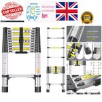 Telescopic Ladder, 3.2M Stainless Steel Thickened High-Strength Loft Ladder, ...