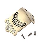Replacement 8 String Mandolin Tailpiece Feather Pattern Metal Bronze Mandolin