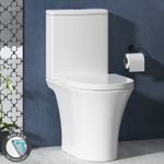 Amaze Close Coupled Round Rimless WC Toilet Bathroom & Soft Close Seat, Cistern