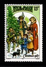 ISLE OF MAN  1987  CHRISTMAS 15p  RARE ERROR  WITH TRIPLE PRINT OF BLACK  MNH