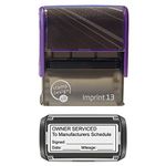 Stamp Design 4U Imprint 13 Owner Serviced to Manufacturers Schedule Stamp