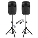 Vonyx VPS102A 600W 10" Active PA Speakers Set with Bluetooth & Stands