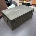 Vintage Alunfabs 1991 Green Metal Military Trunk Chest Box R.S.M