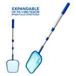 LEAF DEBRIS SKIMMER MESH NET SWIMMING POOL 3 WAY TELESCOPIC CLEANING WITH POLE