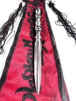 DOUBLE SKULL RITUAL THOGCHAG PHURBA METEORITE SKY IRON DAGGER AMULET 100 YEAR +