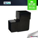 FloPlast Square Line Downpipe Offset Bend 92.5°, Black 65mm *Bulk Buy Available*