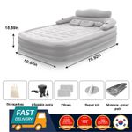 Portable Inflatable Sofa Air Mattress Sofa Bed Light Grey Fits Outdoor & Indoor
