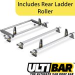 Ford Transit Custom Roof Rack 2012-2023 H1 Low Roof 3x Roof Bars + Ladder Roller
