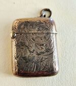 Victorian Solid Silver Vesta Case Saunders & Shepherd 1898 Ornate Engraved
