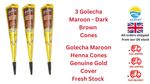 3 DARK BROWN GOLECHA MAROON HENNA BRIDAL MEHNDI CONE WHOLESALE PRICE PURE&FRESH