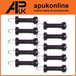 10 x Heavy Duty Electric Fence Arch Hook Gate Handle & Spring Inside Insulator