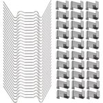 100Pcs Greenhouse Window Clips for Glass Pane Fixing W & Z Clips Stainless Steel