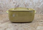 Vintage Aubecq Rectangle Casserole Pan & Lid Yellow  Height : 13 cm France