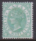 (F271-10) 1867 Natal 1/- green QVIC stamp (J)   (BD09) 