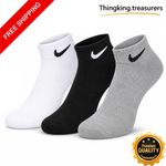 Nike Ankle Socks Men Women Lightweight Cotton Cushion Sports Socks 3-6Pairs