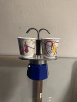 Bialetti Mini Express 2 Cup Moka Pot Stovetop Espresso Maker With 2 Ceramic Cups