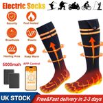 5000mAh Electric Heated Socks Rechargeable Battery Men Women Winter Foot Warmer