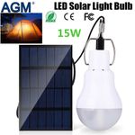 Solar Powered Shed Light Bulb LED Portable Hang Up 15W Lamp Hooking Chicken Coop