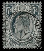 GB EDVII SG249 SPEC M37(1), 7d grey-black, FINE USED. Cat £22. CDS