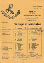 Wasps v Leicester 7 Apr 1979  RUGBY PROGRAMME